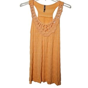 Charlotte Russe Orange Knitted Collar Tank Size Large